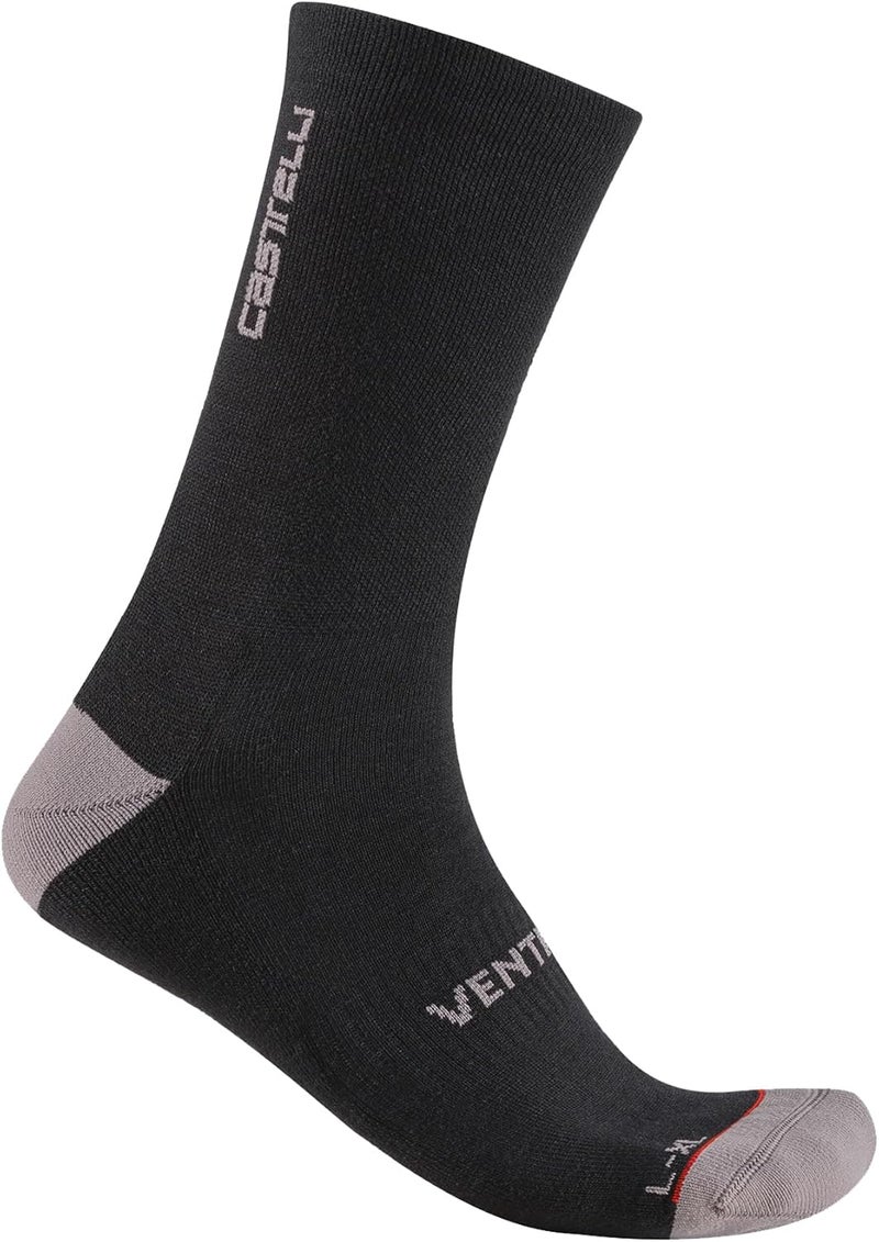 Castelli Men’s Venti Soft Merino Sock, Cycling Accessory with Maximum Warmth & Comfort for Cold-Weather Road Cycling - Black - Large/X-Large - Image 1